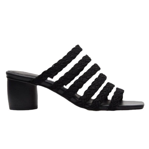 Miista London Black Talaina Braided Strap Slip-On Sandals Size 7 - Picture 1 of 16
